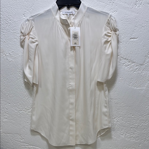 FRAME Off White Silk Blouse - Picture 7 of 8
